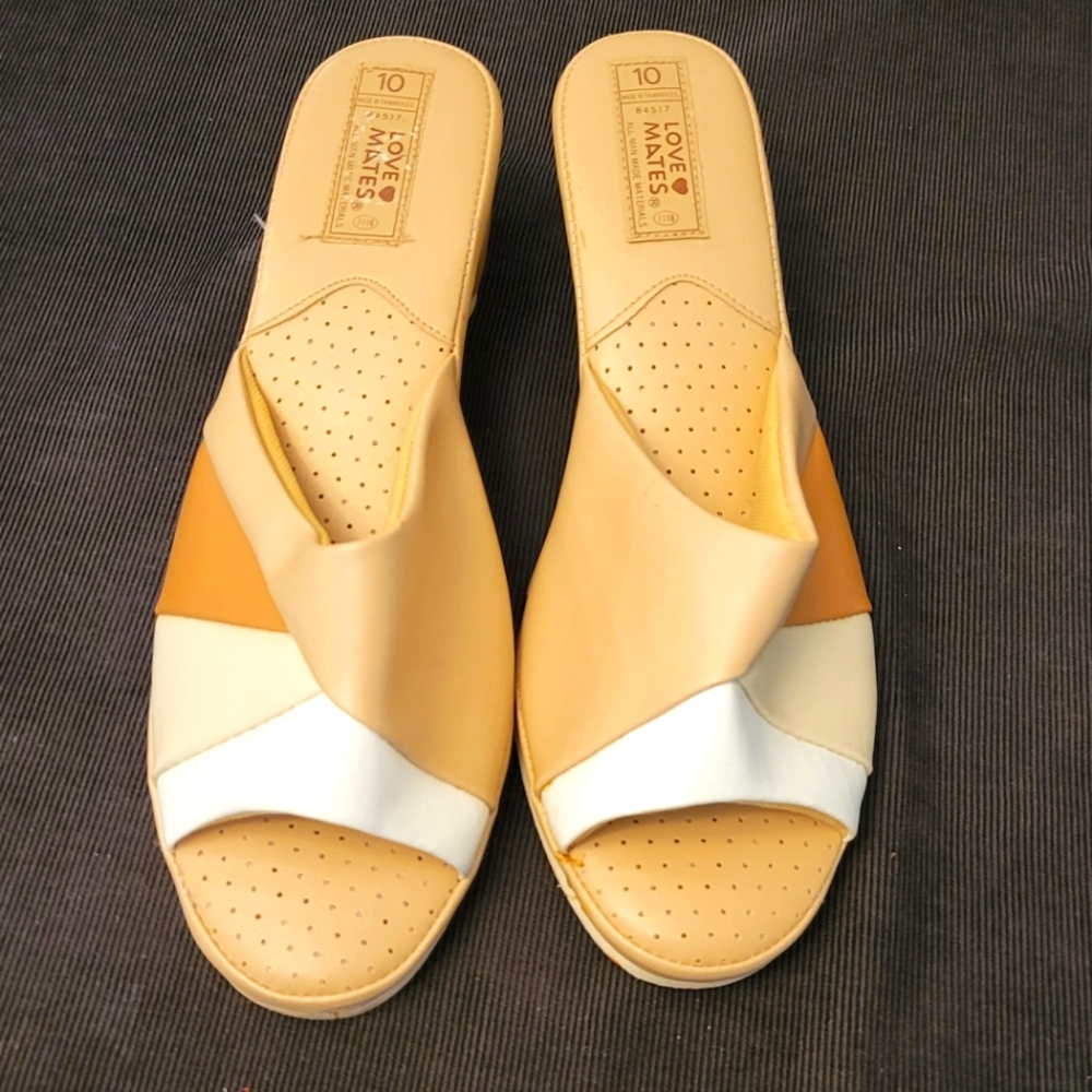 Vintage Love Mates wedge slip on shoes Size 10